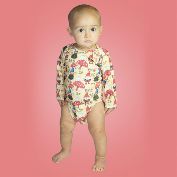 gnomes, gender neutral onesie, baby clothing, cotton onesie, twibbles up & down. Unisex baby onesie