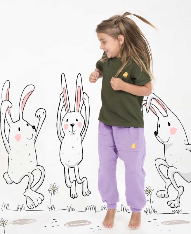 lilac, cotton joggers, kids joggers, cotton tshirt, twibbles basics
