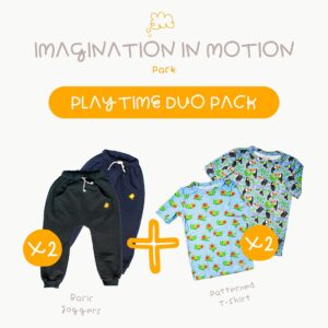 playtime duo pack, imagination in motion, t-shirts for adventure, active play, family fun 