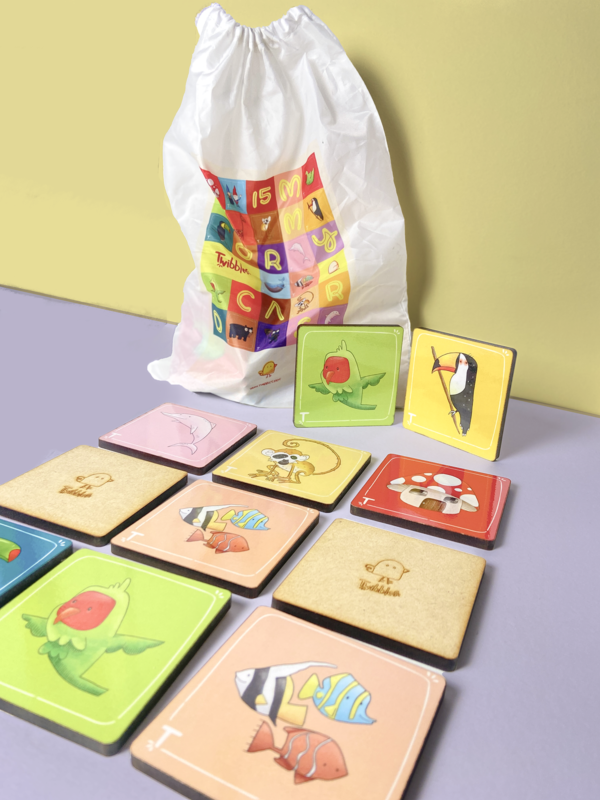 Matching memory game pieces