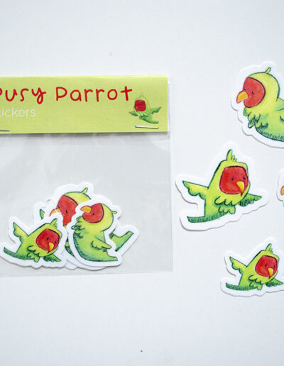 busy parrot stickers