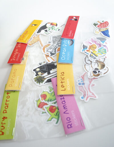 Group of stickers, Ocean Bubbles stickers, jungle journey stickers, busy parrot stickers, gnome party stickers, caribe stickers, leticia stickers, rio amazonas stickers, paramo stickers