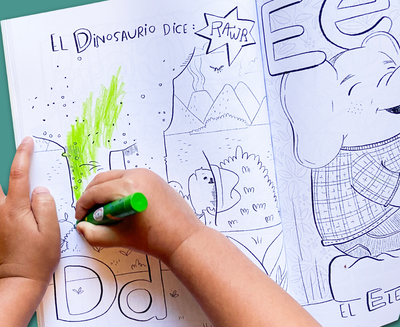 Colors and feelings vocabulary page in Twibbles bilingual coloring book for early learners