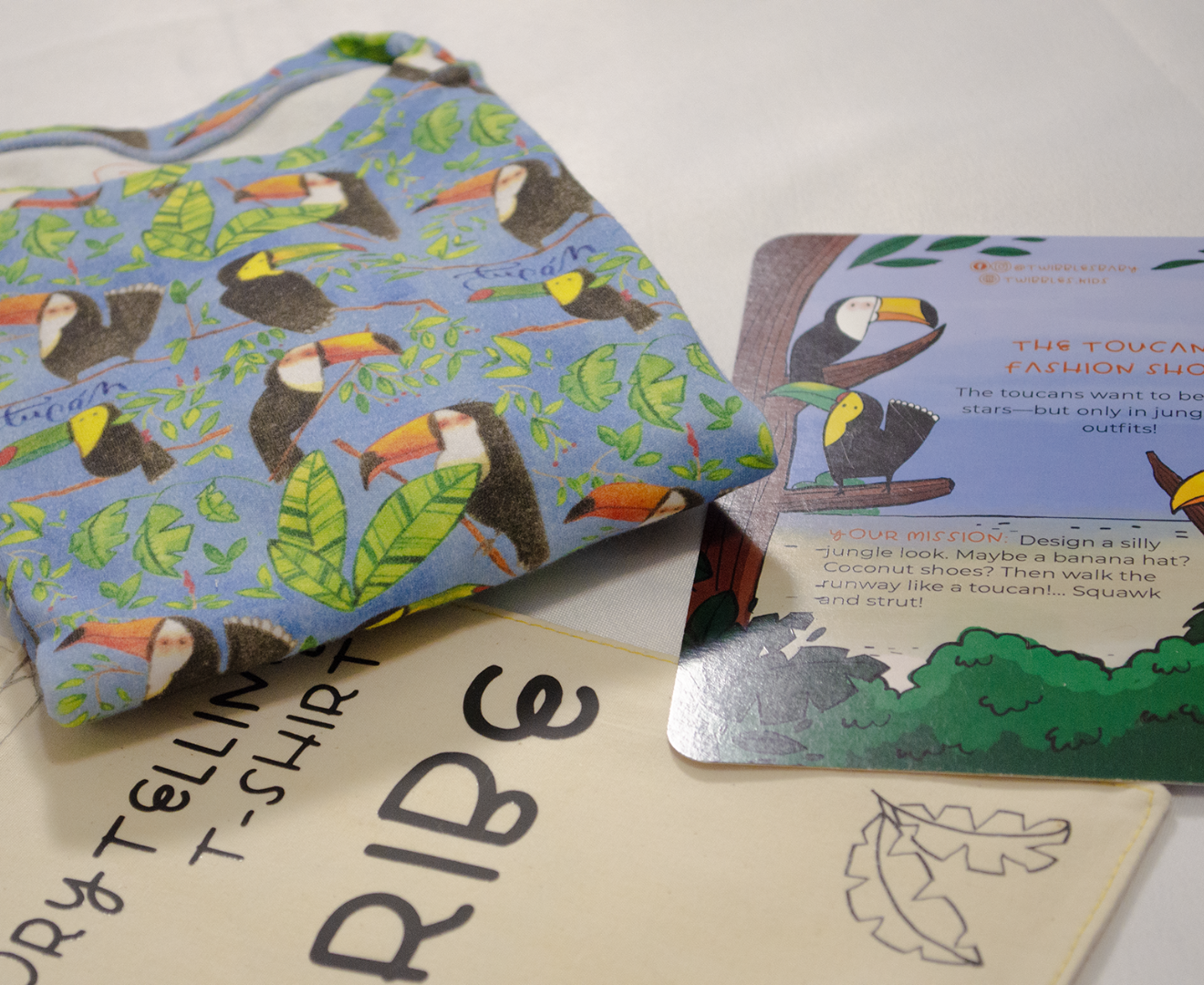 Caribe character t-shirt for kids soft cotton storytelling playwear by Twibbles